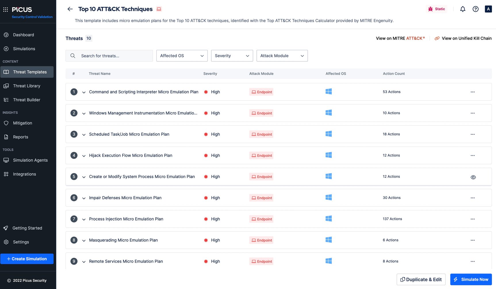 Picus Adopts MITRE Engenuity's Top ATT&CK Techniques